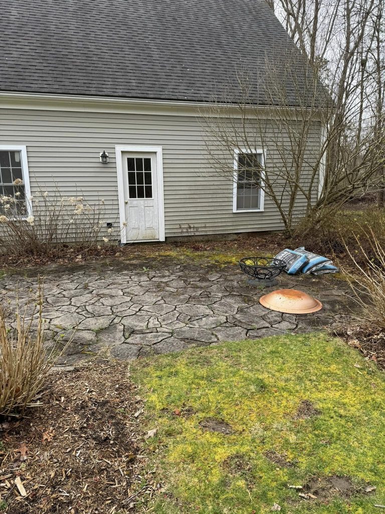 Patio Before Cleaning West Bridgewater, MA
