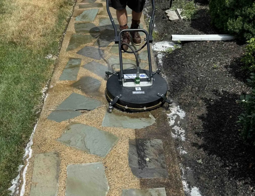 Surface Cleaning a walkway in East Bridgewater, MA